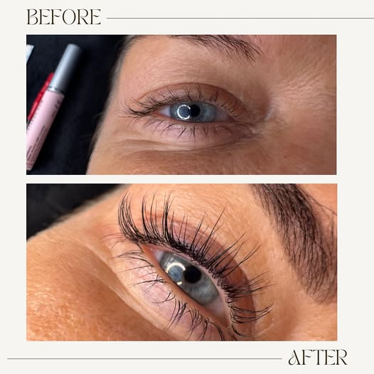 Lash lift before and after